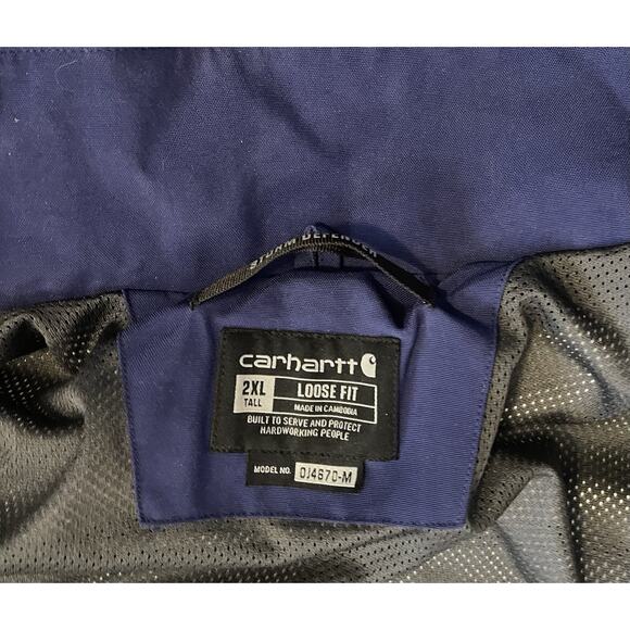 Carhartt Shoreline Storm Defender Jacket Mens 2XL Blue Loose Fit Heavyweight - Picture 3 of 5